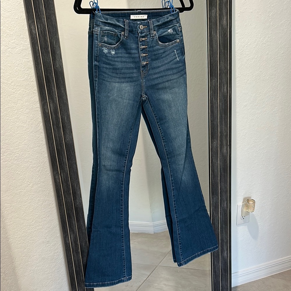 eunina high waisted stretchy flare jeans